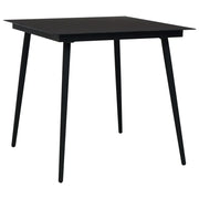 Set da Pranzo da Esterni 5 pz | Set Salotto da Giardino in Corda di Cotone e Acciaio Nero
