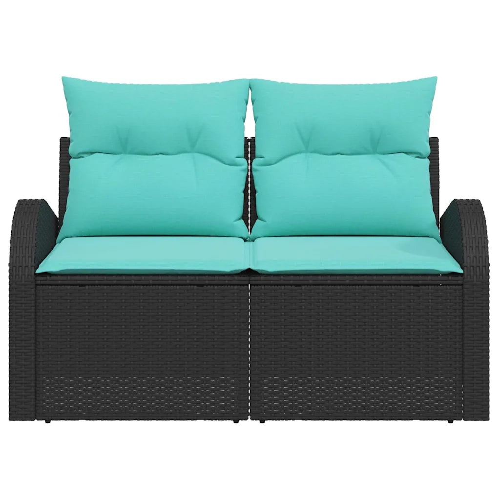 Divano da giardino Nero 124 x 62 x 85cm polyrattan 42006750