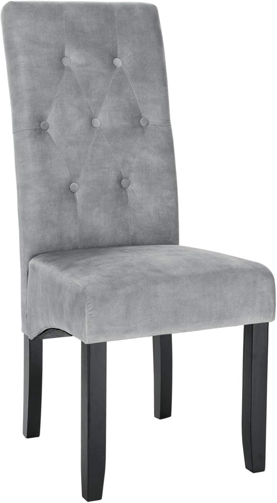 Sedie Sala da Pranzo per Cucina Ristorante Sedia Imbottita con Schienale senza Braccioli Velluto Grigio Chiaro BH294hgr-2