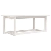 Tavolino da Salotto-Tavolino da soggiorno Bianco 110x55x45 cm Legno Massello di Pino
