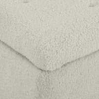 Panca Fondoletto con Vano Contenitore da 47L 95x38x45 cm Rivestimento Bouclé Beige