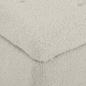 Panca Fondoletto con Vano Contenitore da 47L 95x38x45 cm Rivestimento Bouclé Beige