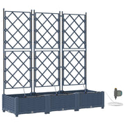 Fioriere | Cassetta per fiori | Vaso da giardino 3 pz Grigio 120 x 40 x 126 cm Plastica