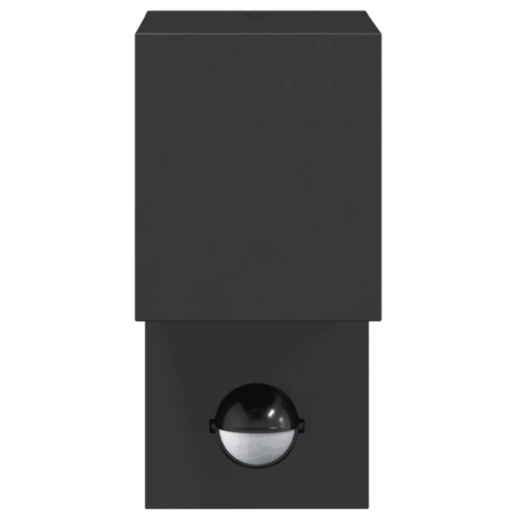 Applique con Sensore Nera in Alluminio Pressofuso