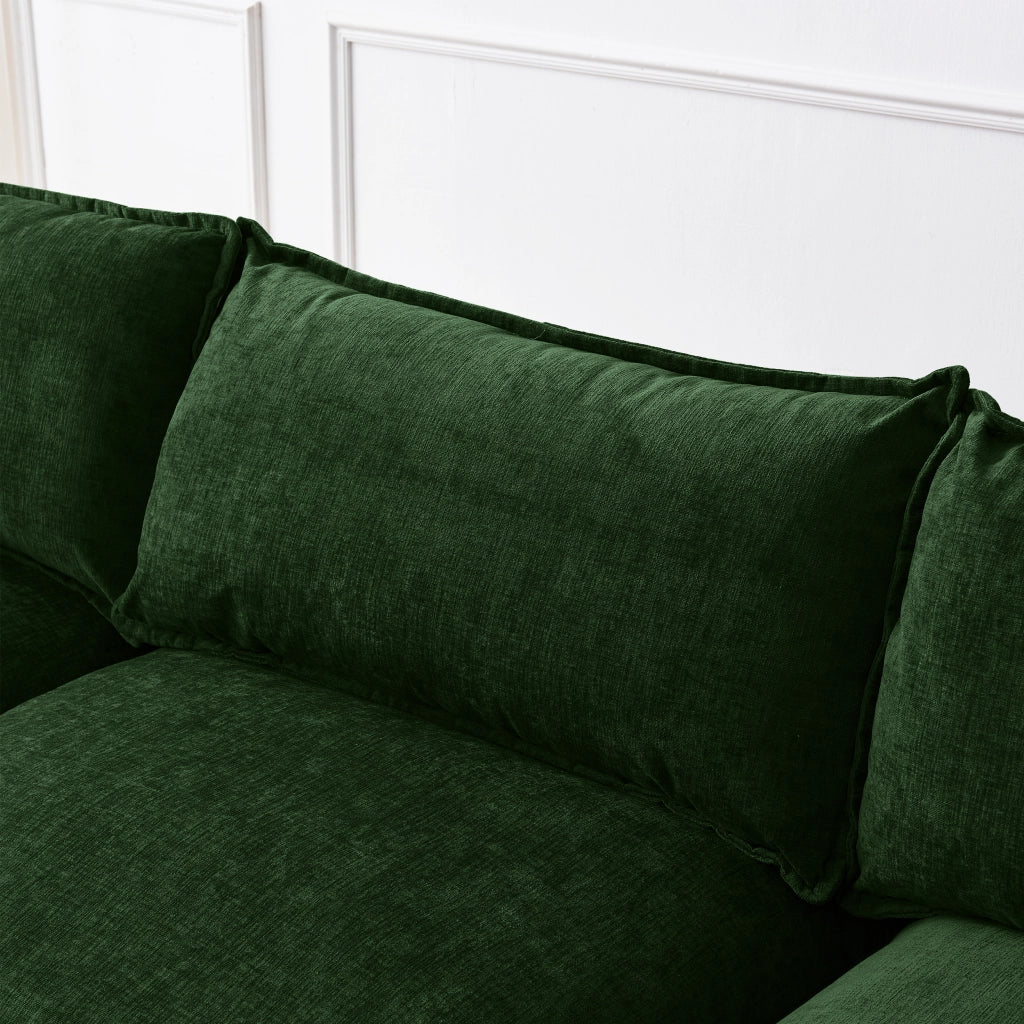Divano Angolare Modulare con Chaise Longue e Poggiapiedi ¨C MINIMAL ¨C Chenille, 3 Posti