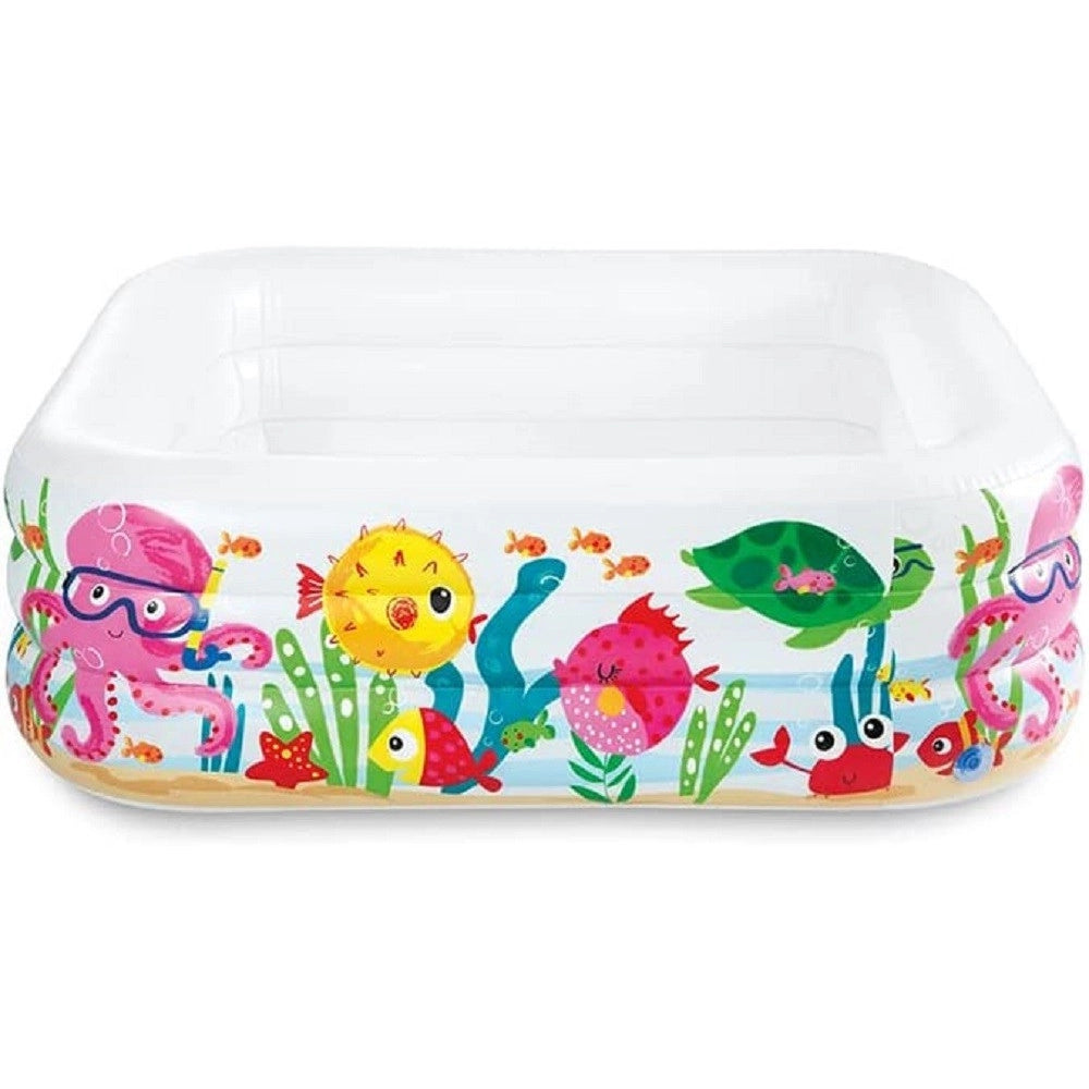 Trade Shop - Piscina Acquario Quadrata 159x159x50 Cm Per Bambini 3+ Anni 340 Lt Estate 57471 -