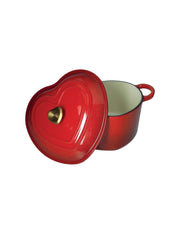 Casseruola cuore rosso glitter ghisa smaltata 4lt