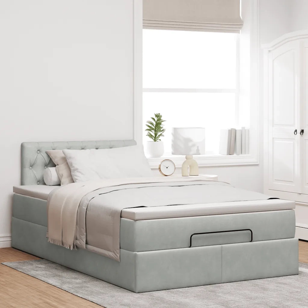 Struttura Letto Pouf con Materasso 120x200 cm Velluto