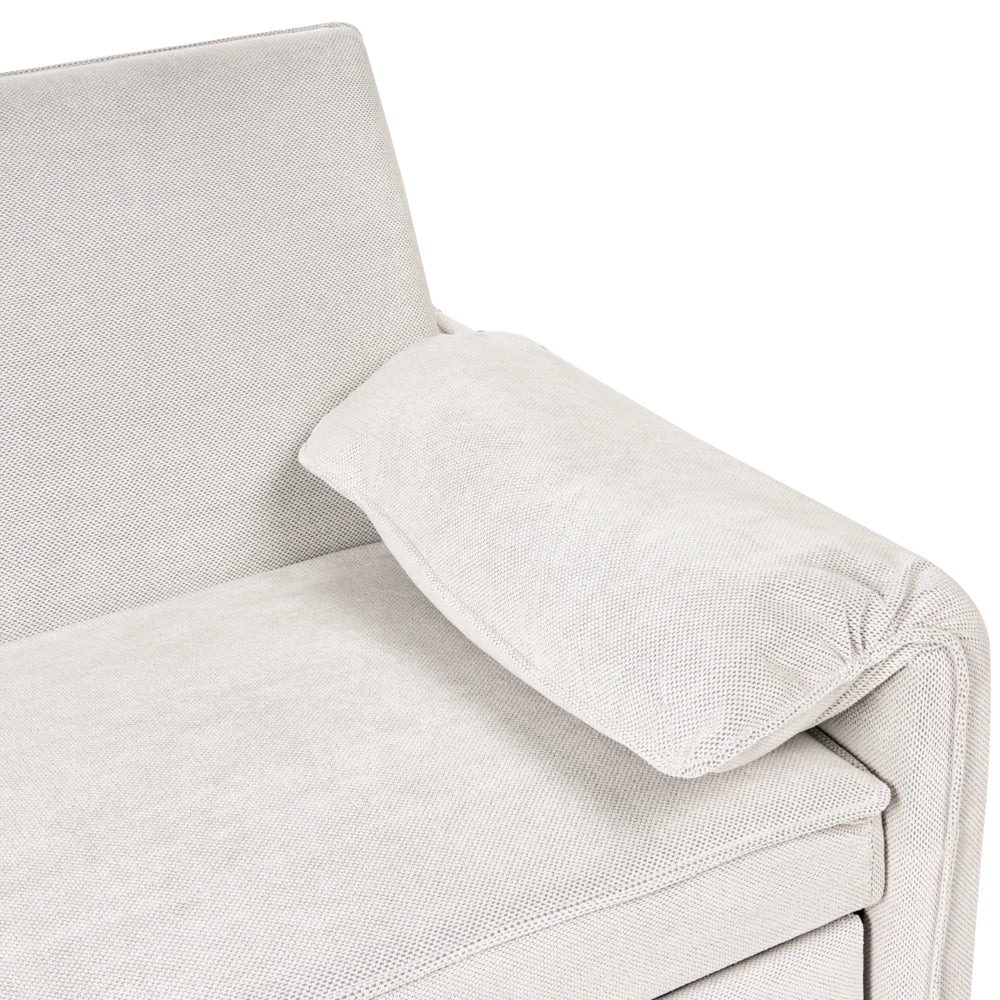 Divano letto in tessuto bianco sporco con funzione letto pieghevole Divano minimalista