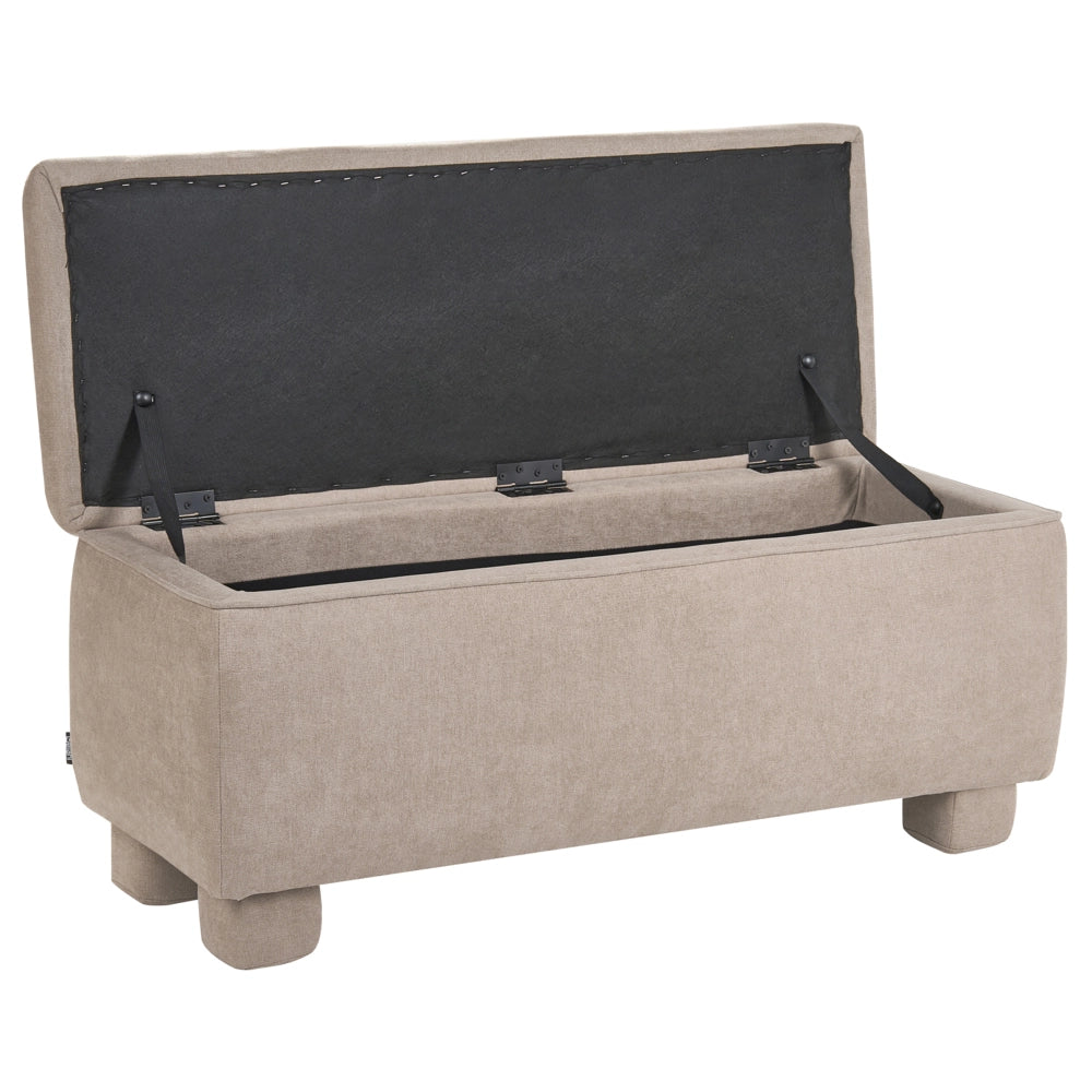 Panca da ingresso con contenitore gambe in legno di pioppo in tessuto facile da pulire beige piano ribaltabile stile moderno