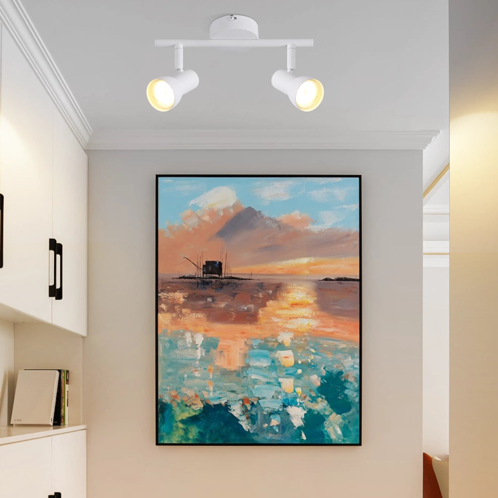 ZMH Faretto da soffitto bianchi 1 luce GU10 orientabili 350° metallo design moderno senza lampadina