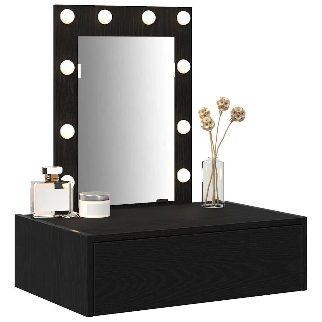 Toeletta | Tavolo da Trucco Nero 60 x 40 x 70 cm Legno multistrato