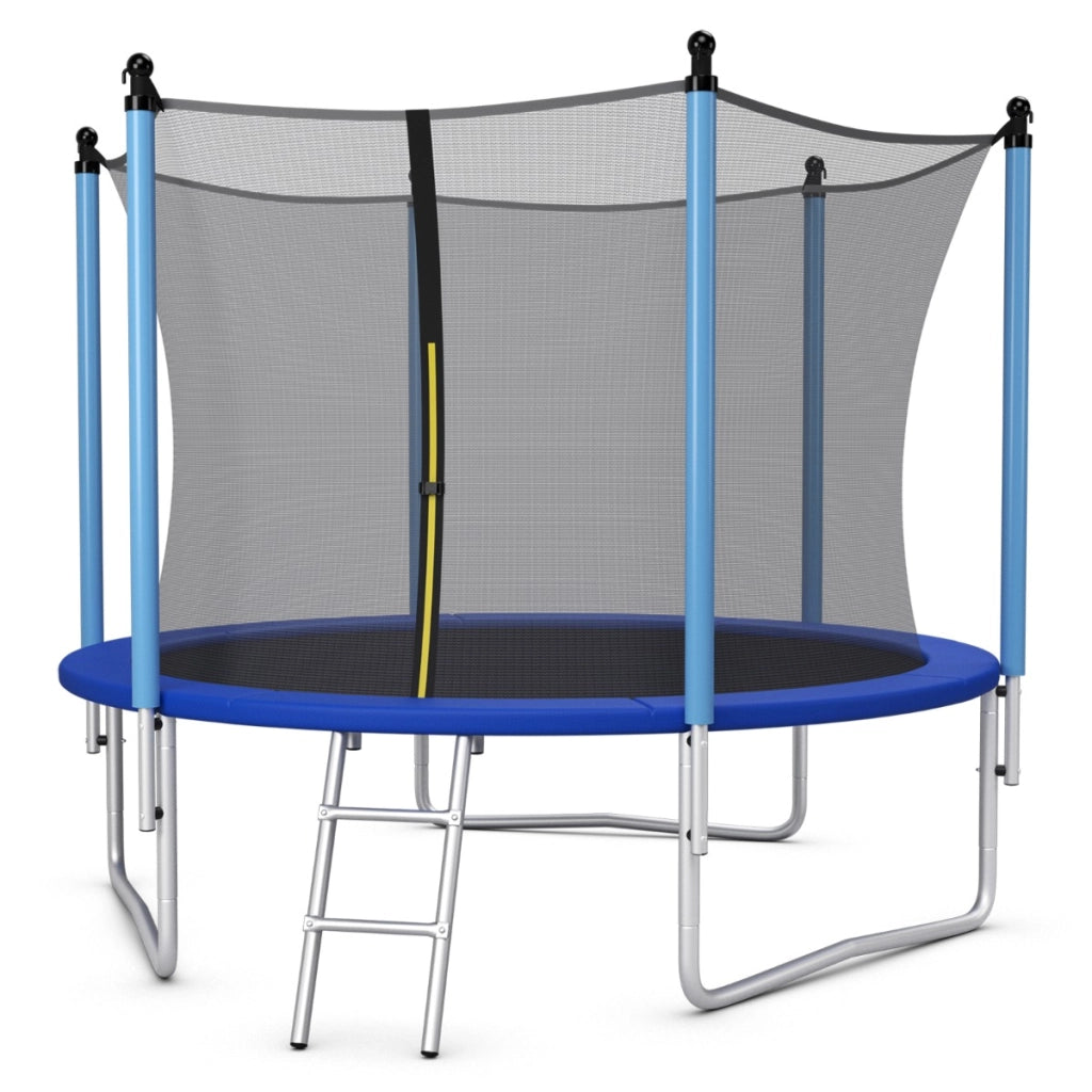 Tappeto elastico da esterno 244cm per bambini e adulti, Tappeto elastico per saltare con rete di sicurezza