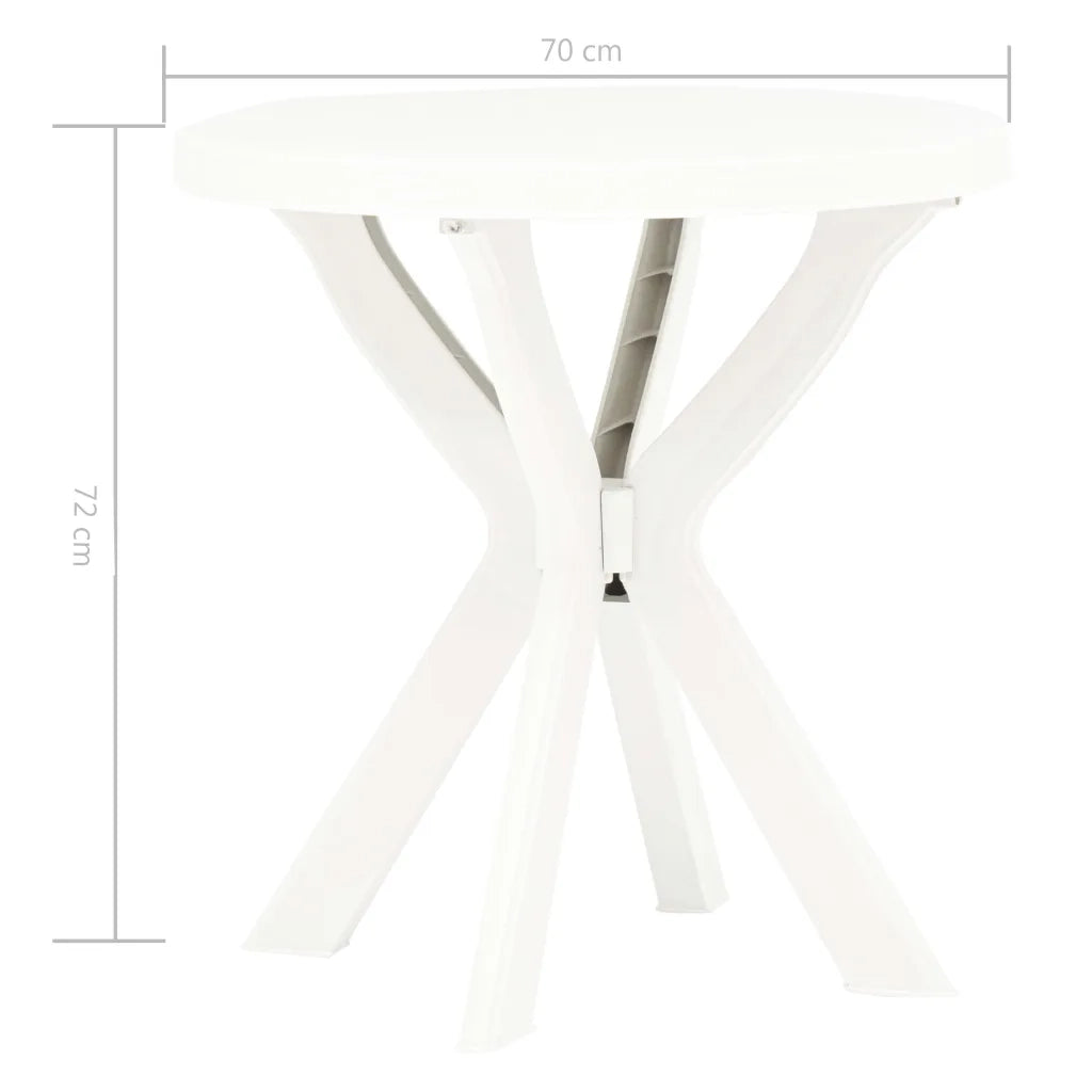 Tavolino da Giardino | Tavolo da Bistrot Bianco ?70 cm in Plastica