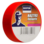 NASTRO ISOLANTE mm. 15 x 10 mt - rosso- 10 pezzi  - BOSTON