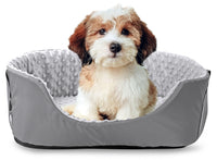 AIO FACTORY Trasportino per auto 50x40 cm Minky Grey Seggiolino per cani impermeabile