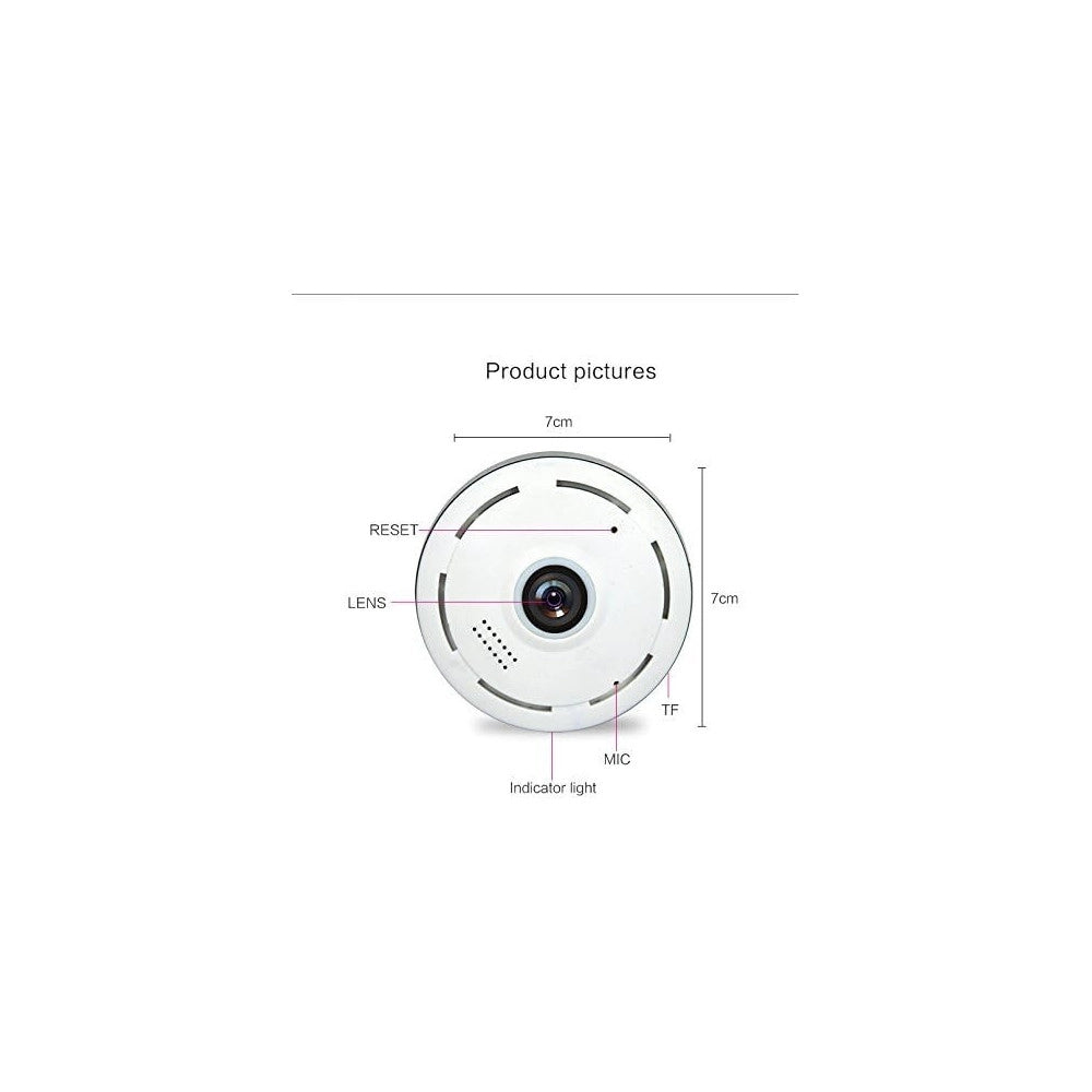Trade Shop - Videocamera Telecamera Panoramica A 360 Wifi Ip Video Sorveglianza Eye S 3.0mp -