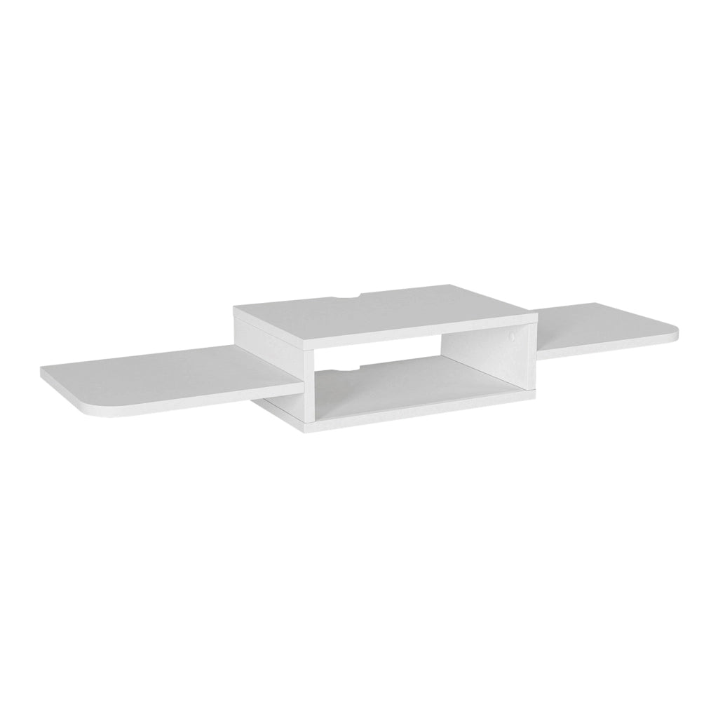 Mobile Porta TV Tar da Parete con Vano Aperto e Ripiani 115 x 30 x 16 cm - Bianco [en.casa]