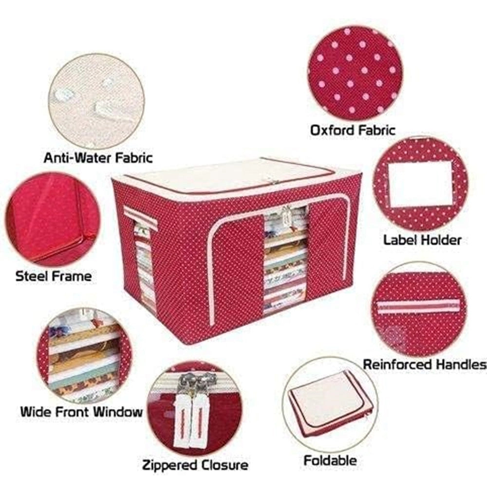 Trade Shop - Borsa Portaoggetti Multifunzionale Pieghevole Tessuto Con Finestra Manici 100lt 60x42x40cm -
