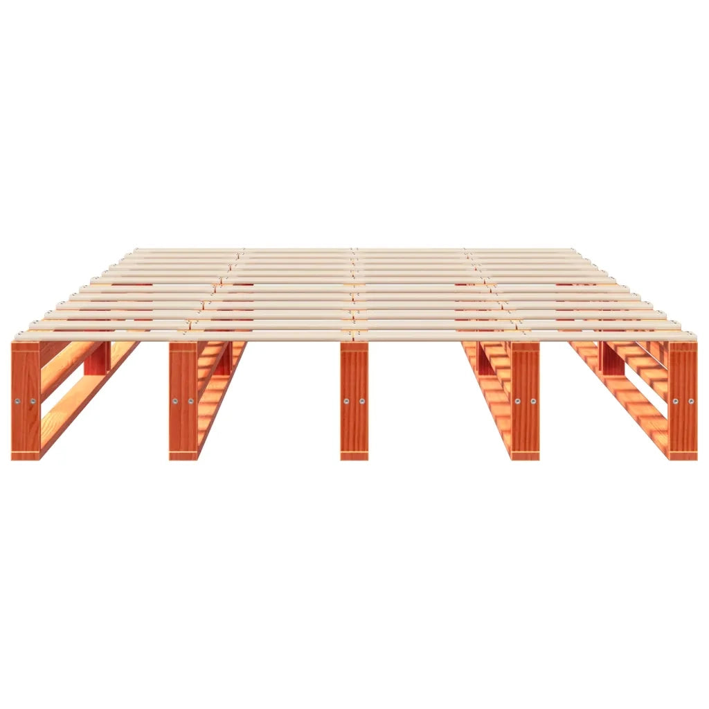 Letto senza Materasso Marrone Cera 140x190 cm in Legno di Pino 850871