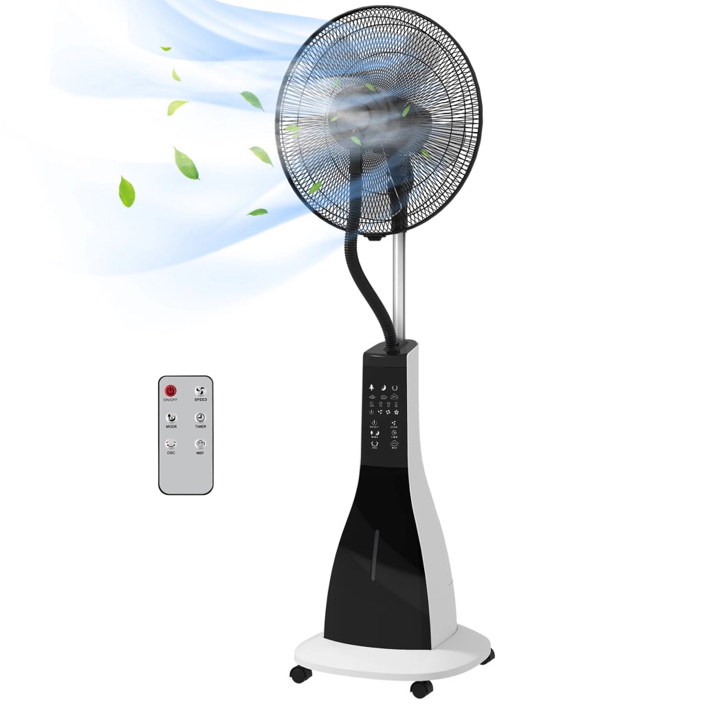 Ventilatore Nebulizzatore con Serbatoio 3L ¨C Xylo ¨C 3 Velocit¨¤, Bianco e Nero, 44.5x38.5x120 cm