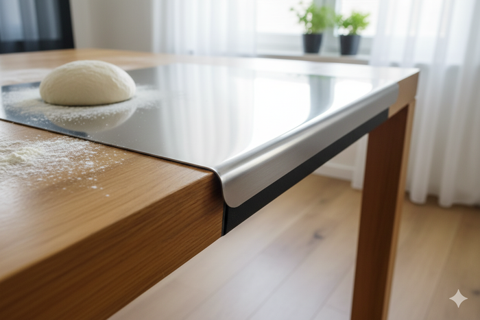 Tagliere Spianatoia per Alimenti 99,5x59 cm in Acciaio Inox Rocila