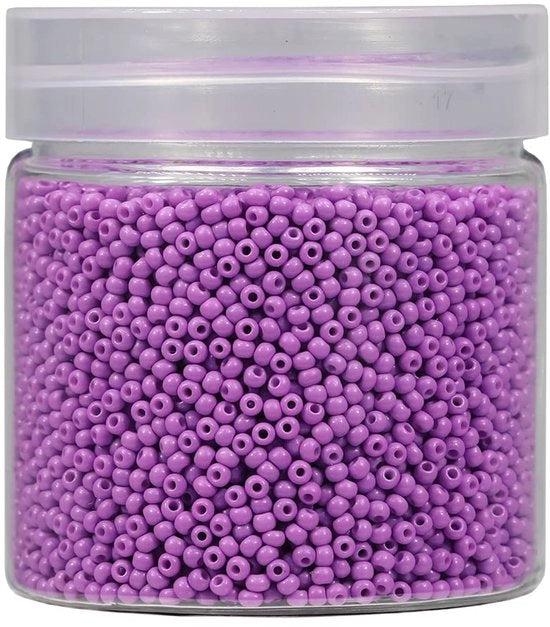 Kralen ronde 2mm per 10000 pezzi in scatola da 110 gram, 12/0 kralen glasici piccoli per la realizzazione di gioielli orecchini bracciali collane (blu viola)