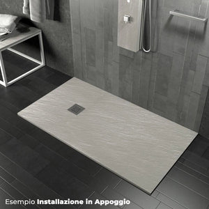 Piatto Doccia in Pietra 80x110 cm Pedrinelli Ardesia Stone Side Cemento