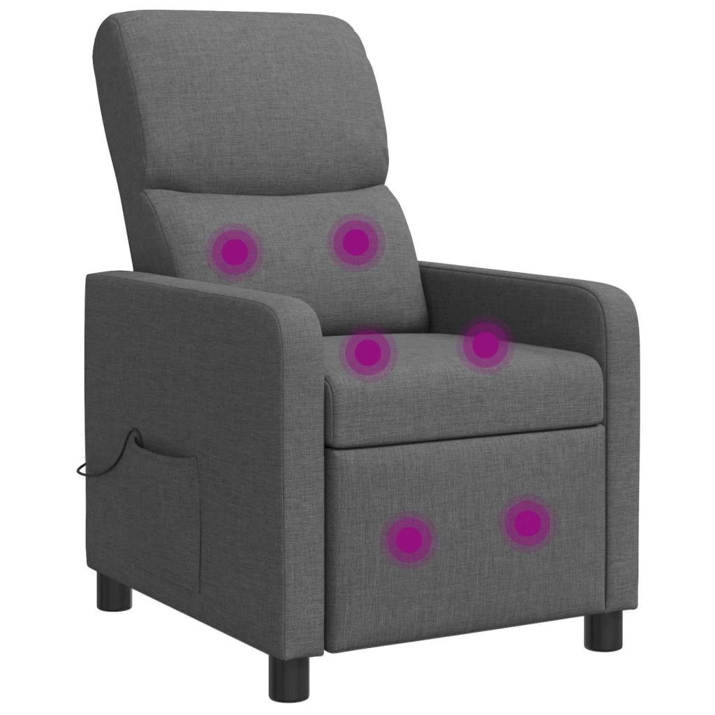 Poltrona Massaggiante Grigio Scuro Tessuto 42034830