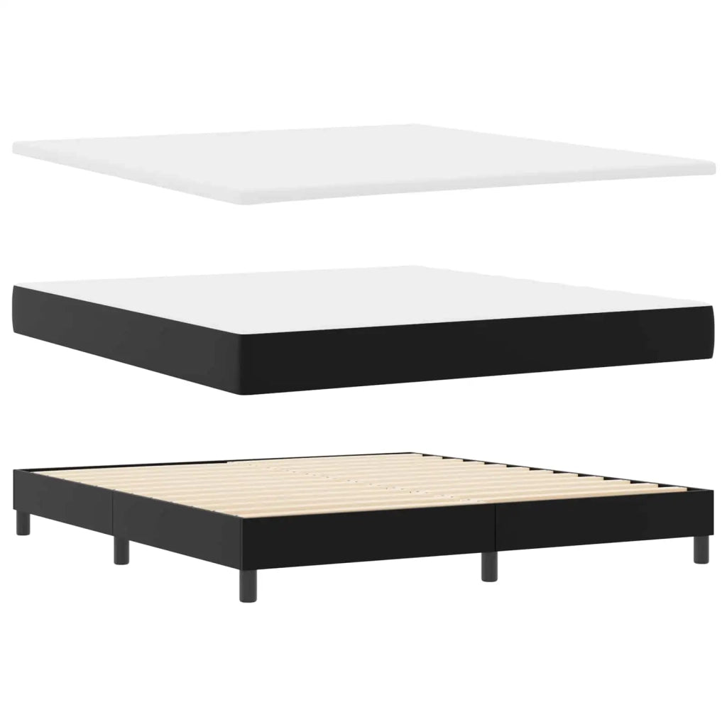 Letto a molle con strisce LED Nero 180 x 200 cm Pelle sintetica 3339060