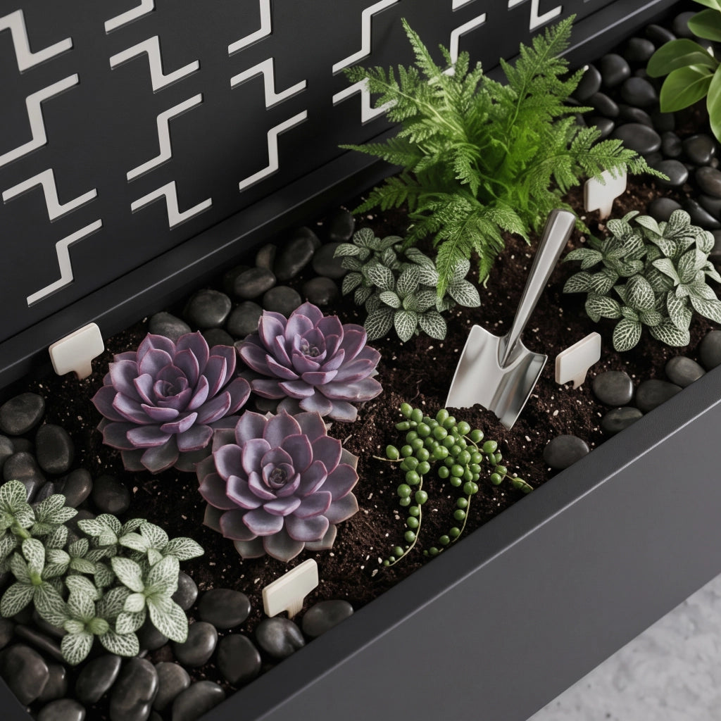 Fioriera con Spalliera Aaskis a Rotelle in Acciaio 190 x 82 x 38 cm - Nero casa.pro