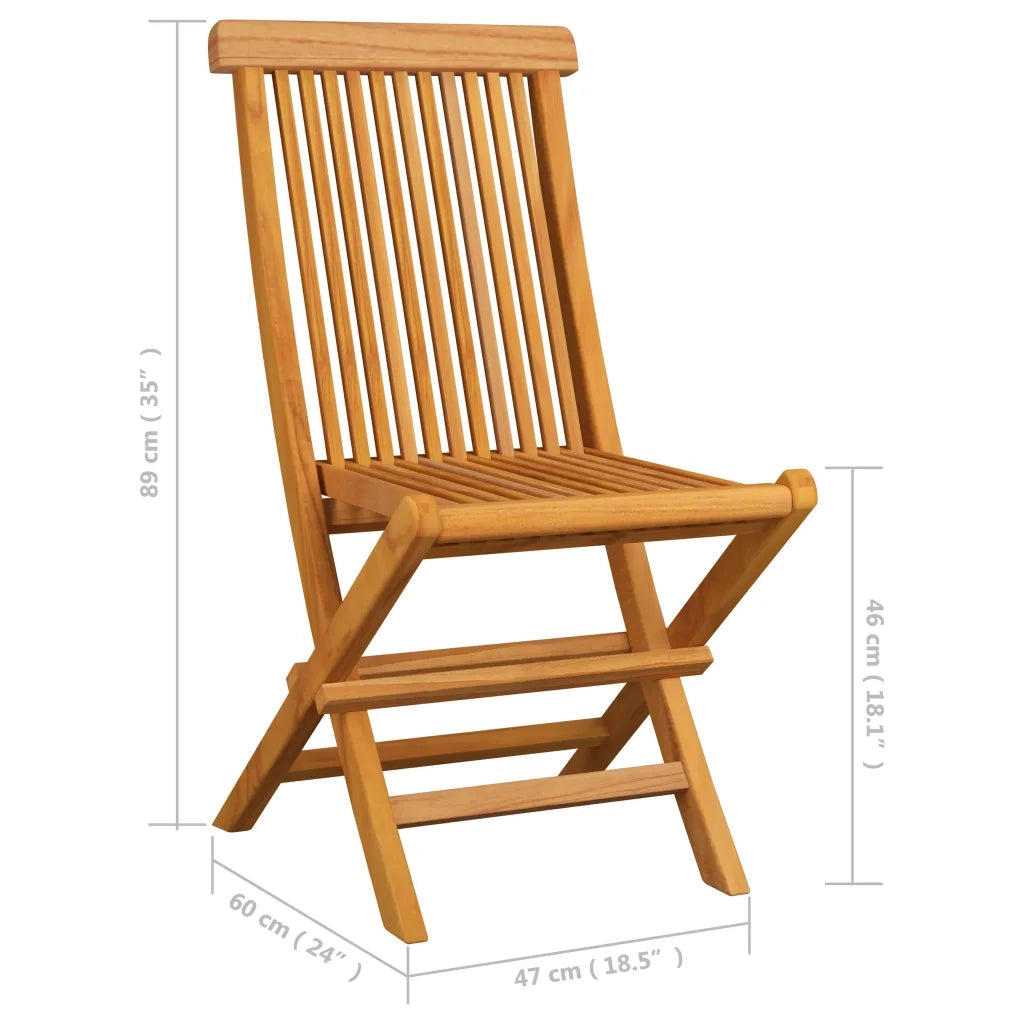 Sedie da Giardino Pieghevoli 8 pz in Legno Massello di Teak 3072916