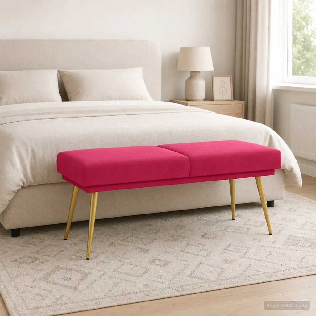 Panchina a doppio strato Rosso Vino 120 x 45 x 46 cm Velluto 42038590