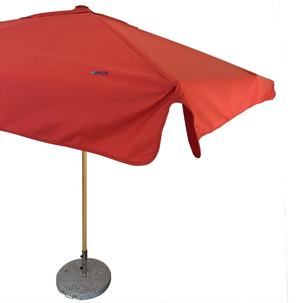 Tempo Style - Ombrellone da Giardino Vomero 3x3 m | Ombrellone da Esterno in Alluminio e Poliestere 180g/㎡ (Terracotta/Legno Rovere)