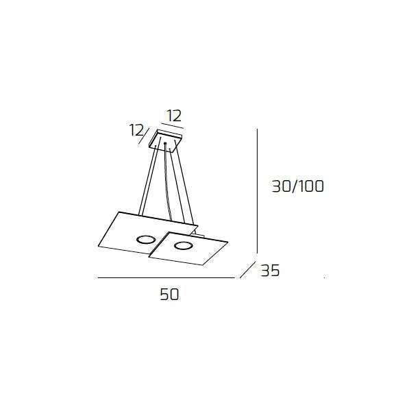 PLATE SOSPENSIONE 2 LUCI ATTACCO GX53 SABBIA