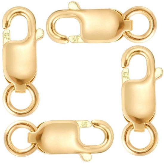 4 pezzi di chiusura in oro 14K a forma di granchio per gioielleria DIY