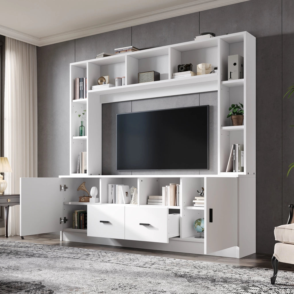 Cassettiera per TV bianca in truciolare lunghezza 180 cm