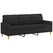Divano | Divano da soggiorno | Sofa a 3 Posti Nero 180 cm in Tessuto