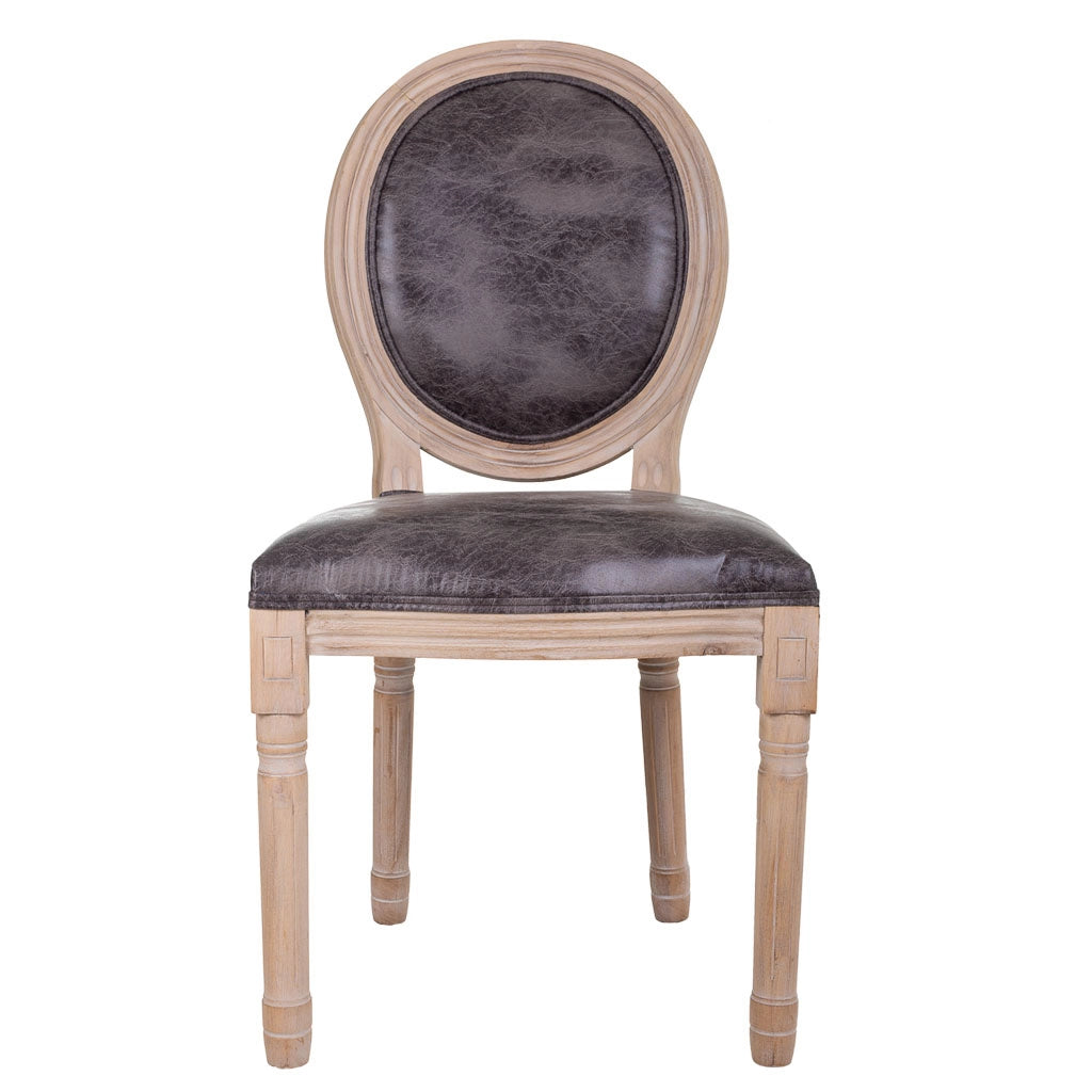 Sedia in legno imbottita grigia 48x46x48/96h