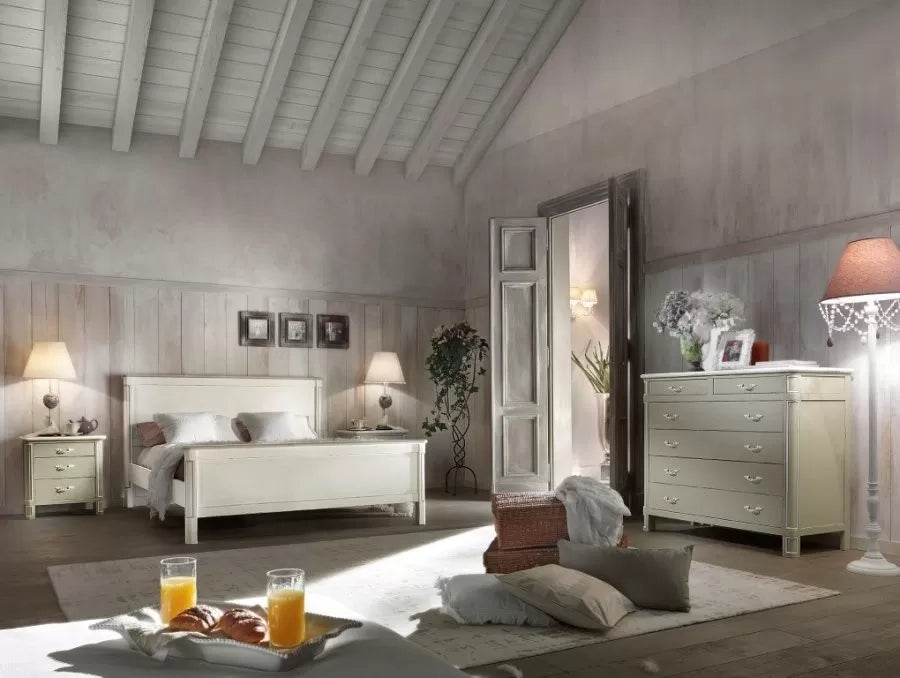 Letto matrimoniale arte povera shabby chic l.183 x p.214 x h.110 - Mobili 2G