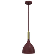 Lampada sospesa Noak a calice 1xE27 bordeaux oro Luminex