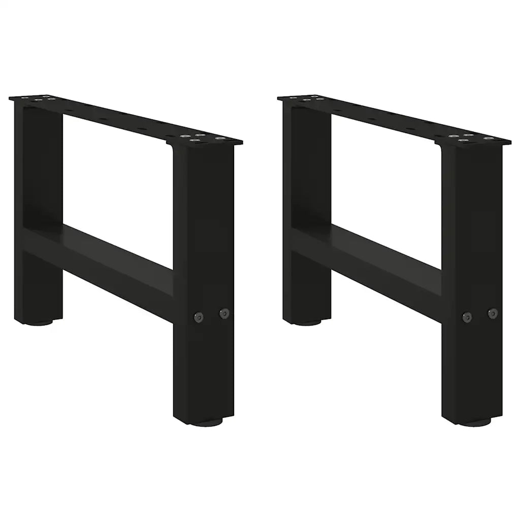 Gambe per Tavolino da Caff¨¨ Nere 2 pz-Set di 2 Gamba per Tavolo 50x(30-31) cm Acciaio