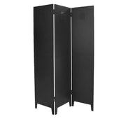 Paravento in metallo a 3 pannelli stile industriale, colore nero. Collezione LOFT