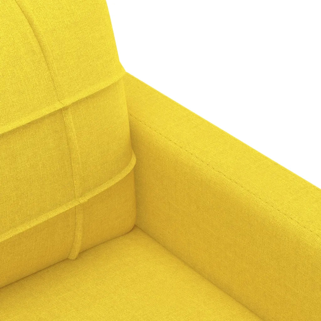 Set di Divani 3 pz con Cuscini Giallo Chiaro in Tessuto