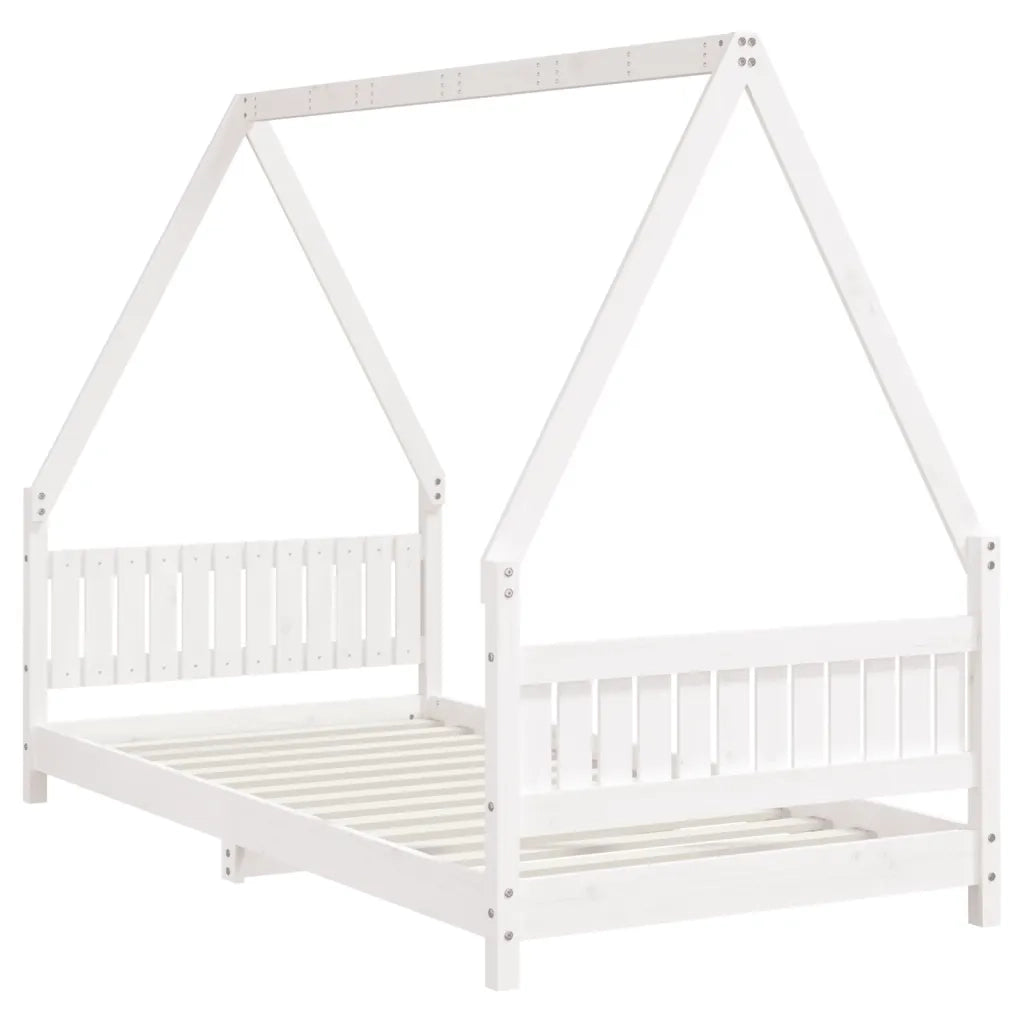 Giroletto per Bambini | Letto Infantile | Lettino Bianco 90x190cm in Legno Massello di Pino