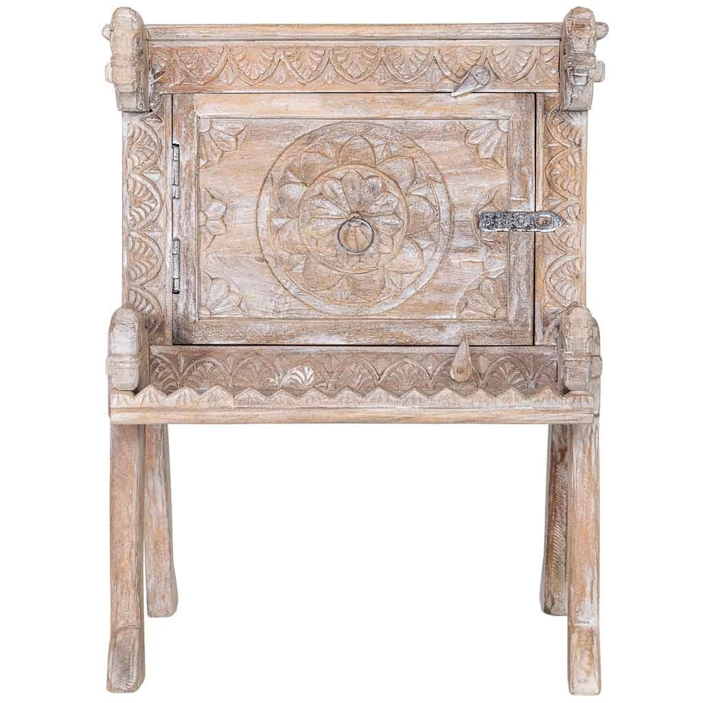 Comodino legno marrone finitura artigianale 50x47x66 cm