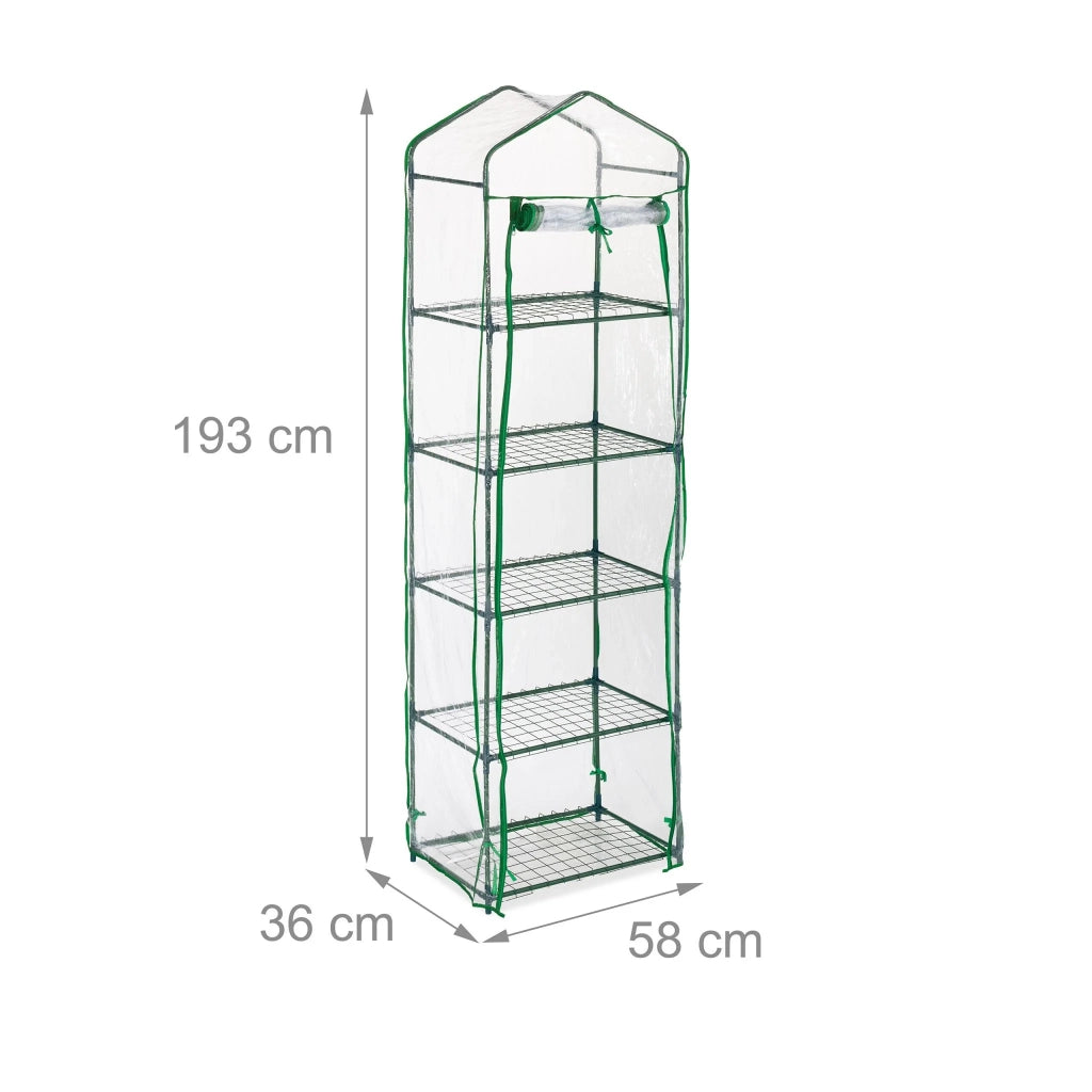 Serra da balcone compatta con 5 ripiani per verdure erbe in plastica trasparente 13_0013798