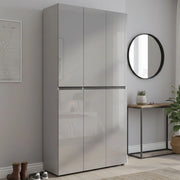 Scarpiera Diva, Mobile portascarpe, Armadio da ingresso multiuso, Mobiletto per calzature, Made in Italy, 122x34h200 cm, Grigio