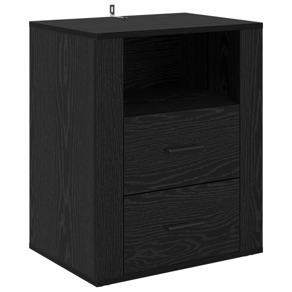 Armadio da Notte Rovere Nero 35 x 50 x 60 cm Legno multistrato