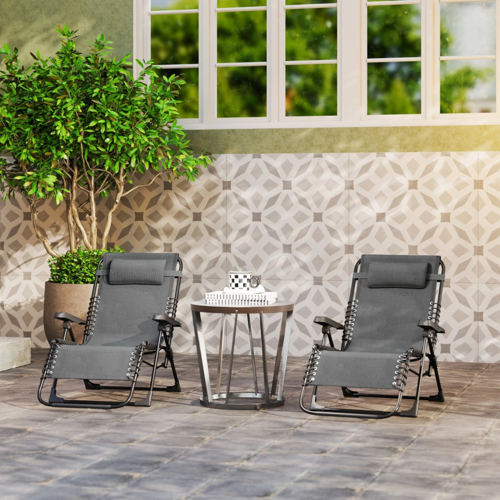 Lettino prendisole pieghevole ¨C zephmum ¨C grigio 90x65x112 cm